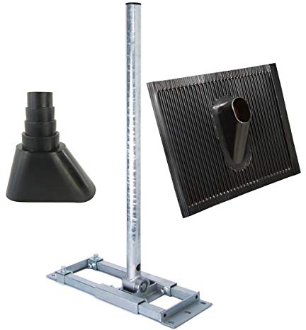 Premium X Deluxe X90-60 Dachsparrenhalter 90cm Ø 60 mm Mast + Dachabdeckung Alu Dachziegel + Gummimanschette Schwarz