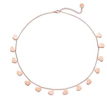 inSCINTILLE Collana con Stelle e Cuori Pendenti Donna in Acciaio Inossidabile con Chiusura Regolabile, Collana Stelline multifilo ad 1/2/3 Fili con Confezione Regalo (Cuore 1 Filo - Oro Rosa)