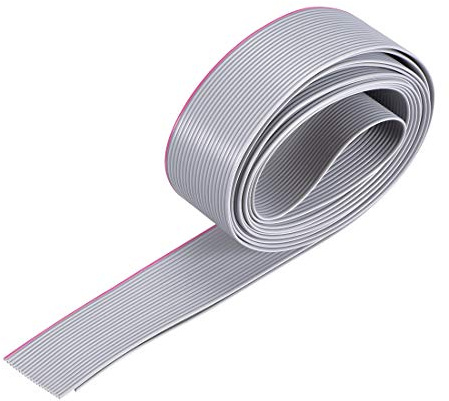 sourcing map IDC Flachbandkabel 2m Länge, 1,27 mm Abstand, 20 Poliges, Grau Verlängerungskabel für JTAG/ISP-Verbindung