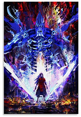 QINGF Naruto-Uchiha Madara Cool Anime Leinwand-Kunst-Poster und Wandkunst-Bild, modernes Familien-Schlafzimmer-Dekor-Poster, 40 x 60 cm