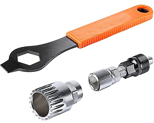 MMOBIEL Fahrrad-Kurbelabzieher und Tretlagerentferner 20 Zähne inkl. 16-mm-Schlüssel-/-Schraubenschlüssel-Reparaturwerkzeugsatz kompatibel mit Shimano, BSA, SRAM usw.