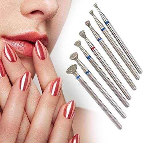 Nail Drill Bits Set, 7pcs Ceramic Safety Professional 3/32 inch Diamond Carbide Nail Drill Bit for Remove Acrylic Gel Nails Cuticle Manicure Pedicure Manicure Grinding Head Tool Home Salon Use