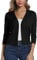 EXCHIC Femmes élégant Manches 3/4 Ouvert Devant Boléros Cardigan Gilet (M, Noir)