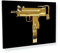 Sense Canvas Uzi Kunstdruck auf Leinwand – Gold Gun Pistole Waffe Militär Armee Veteran Home Decor Druck Poster Gemälde Medium 24 x 18 / 3,8 cm