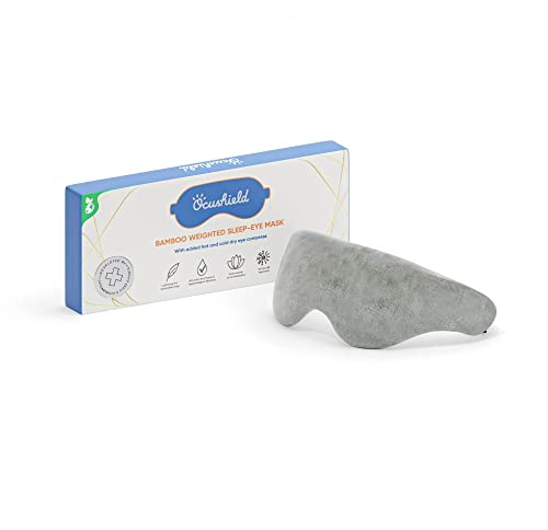 Ocushield Augenmaske für verbesserten Schlaf, Bambus-gewichtet und Verdunkelung, abnehmbare Heiz- und Kühlbehandlung, atmungsaktives und hypoallergenes Material, lindert geschwollene oder müde Augen,