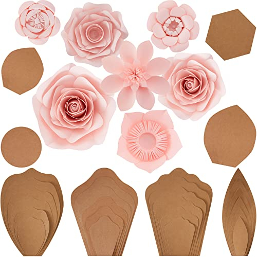 28-teiliges Papierblumen-Vorlagen-Set zum Selbermachen, Papierblumen-Dekorationen für Wand, Rose, Pfingstrose, Gänseblümchen, Narzissen, Papierblumen, Babyparty, Fotografie Hintergrund