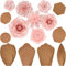 28-teiliges Papierblumen-Vorlagen-Set zum Selbermachen, Papierblumen-Dekorationen für Wand, Rose, Pfingstrose, Gänseblümchen, Narzissen, Papierblumen, Babyparty, Fotografie Hintergrund