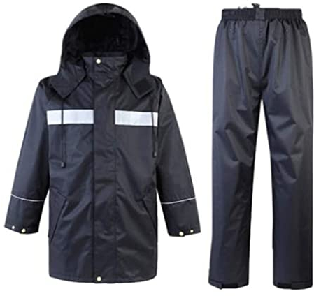 RUTAVM Warnweste Reflektorweste Schwarze Sicherheit Jacke Oxford Stoff hoher Sicht Regenausrüstung Anzug im Freien reflektierende Arbeitskleidung im Freien Sicherheitsweste (Blue : A, Size : M)