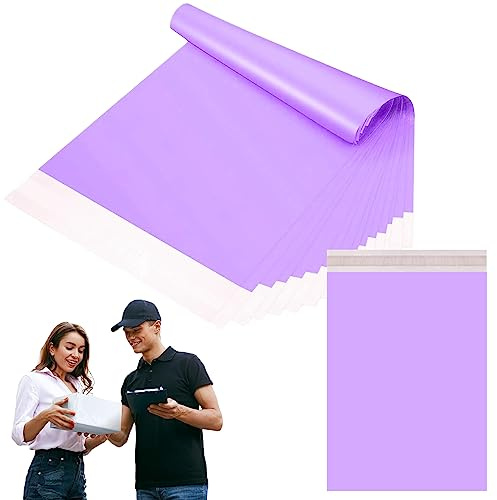 50Stück 35x45cm Lila Versandbeutel Plastik Versandtaschen,Versandtüten für Kleidung Medium,Selbstklebend Poly Kunststoffbeutel Wasserdichte Kuriertaschen Paket Tüten für Versand Warensendung Textilien