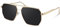 Sunier Damen Polarisiert Retro Mode Groß Quadratische Sonnenbrille Damen Vintage Metallrahmen Sonnenbrille UV400