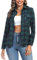 Irevial Damen Kariertes Bluse Casual Karohemd Button-down Langarmshirt Boyfriend-Stil Baumwolle Hemdbluse Plaid Shirt für Frühling und Herbst Grün S