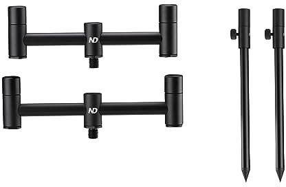 New Direction Tackle Buzz Bars aus Aluminium mit 2 Stangen und Banksticks mit Gepäck-Set (P20-2)