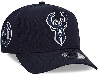 New Era Milwaukee Bucks Navy Classic Edition 9Forty A Frame Snapback Cap
