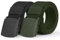 Aomig Cintura Tattica in Tela, 2Pcs Cintura Tela Regolabile Cintura in Nylon con Plastica Fibbia, Cintura da Uomo in Nylon non Poroso, Cinture Militare in Tela, Cintura Outdoor da Uomo (Nero+Verde)