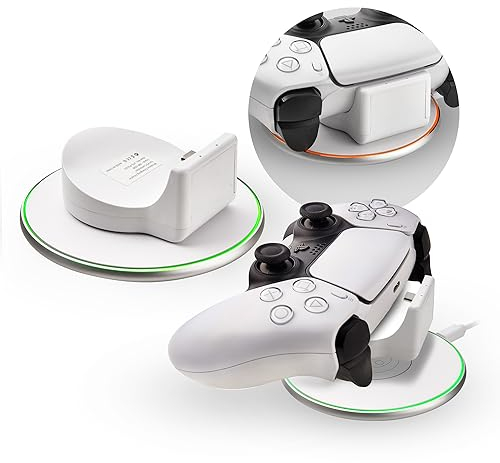 Numskull Kit de Carga inalámbrica para PlayStation 5 DualSense Controller - Incluye Almohadilla de Carga y Receptor - Compatible con Controladores Oficiales de PS5