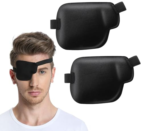 KWJEIULSOQ Lot de 2 cache-yeux simples - Confortables - Réglables - Pour adultes et enfants - Œil gauche et droit - Phase de récupération après une opération