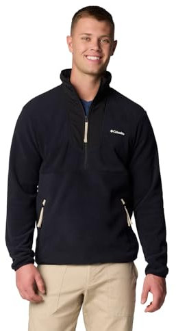 Columbia Herren Sequoia Grove Fleece mit halbem Reißverschluss, Schwarz/Schwarz/Ancient Fossil Pulls, Large