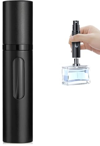 xiaowanwan 8ml Atomizador Perfume Recargable,Pulverizador Perfume Viaje,Botella Perfume Rellenable,Botella de Spray de Perfume (8ml Negro)