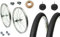 MADICKS 1 Paar Felgen vorne + hinten 20 x 1,75 + 2 Reifen + 2 Luftkammern italienisches Ventil + Ritzel 16 Zähne 1 Gang + 4 Muttern + 2 Flaps für Fahrrad MTB-BMX City Bike - RAZIELLA