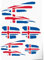 Indigos UG Aufkleber Island - 7 Autoaufkleber - Flagge - Fahne mit 3 Streifen - selbstklebende Fahnen für Heckscheibe, Modellbau, Sport, Motorrad, Auto, Tuning, Fenster, Kofferraum