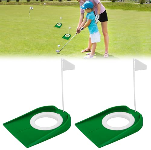 Abeillo 2 Stück Golf Puttingbecher Mit Flagge - Übungs-Putter-Pad, Putting Übungshilfen, Trainingshilfe, Putterloch Für Männer Und Frauen - Drinnen Und Draußen, Zuhause, Büro, Hof, Rasen