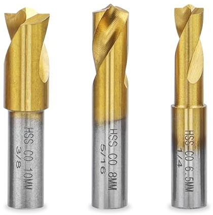 Casenly 3 Pezzi Fresa in metallo duro, Set di frese per saldatura a punti 4/6 / 8 MM End Mill bit set resa Per Punti Di Saldatura Punta per Legno Alluminio Acciaio Titanio