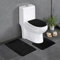 WQUVMDS 3-teiliges Badezimmerteppich-Set, rutschfest, Toilettenvorleger, waschbar (schwarzer Glitzer)