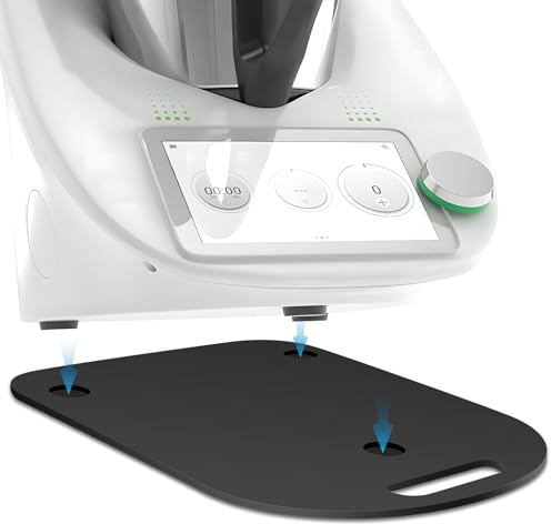 Gleitbrett für Thermomix TM6/TM5, Gleiter Müheloses und Schnelles Verschieben Rollbrett aus Acryl, Rollbrett für Thermomix Vorwerk Küchenmaschine TM6 TM5, Zubehör Unterlage Brett (Glänzend Schwarz)