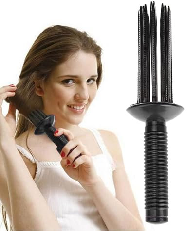 Samuliy Strumento pettine arricciacapelli, pettine volumizzante per acconciature, Strumento per volume d'aria per styler per capelli ricci, Spazzola senza calore per arrotolare i capelli per