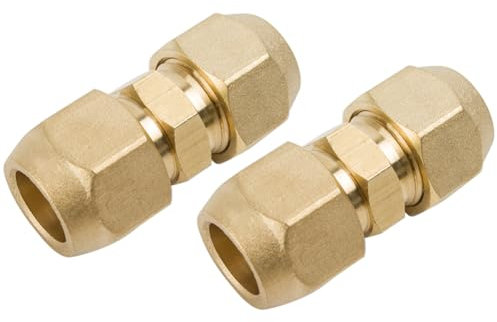 2 Stück 5/8 Zoll Klima Verbindungsnippel, 15,88mm Doppelnippel für Kupferrohre, Messing Kupferrohrverlängerung für Sanitär, Zentralheizung, Warm- und Kaltwasserversorgung und Klimaanlagen Zubehör