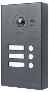 MATHFEL Zusatz Aufputzbox für 2 Draht Bus IP Video Türsprechanlage Gegensprechanlage Fischaugenkamera 170 Grad, Außenstation in Anthrazit