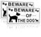 TAKULA Beware of the Dog Sign-11.8 * 6Inch Warning Signs-2 Pack-Reflective Metal Sign,Suitable for Indoor and Outdoor Use - for Fencing or Gates