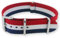 Natos.com - Rot Weiss Blau NATO Uhrenarmband G10 Military Nylon Strap - 20 mm