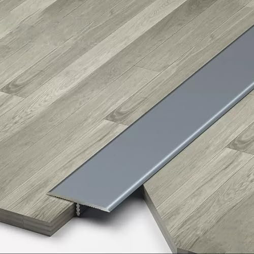 3 Stück T-Profil Übergangsprofil Übergangsschiene 90 cm Aluminium-Formleisten Zierleisten Und Boden-Übergangsstreifen Verbinden Sie Ihre Böden Nahtlos(Gray,1cm x 270cm (3 * 90cm))