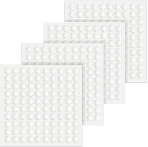 Giantree 400 Pcs Clear Rubber Feet, Small Self-Adhesive Clear Rubber Bumpers Non-Slip Cabinet Door Stoppers, Furniture Buffer Hemispherical Silicone Pads for Door Furniture(8 × 1.5mm)