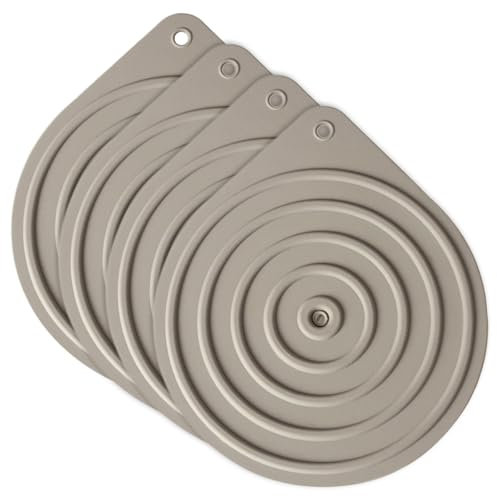 Microwave Plate Warmers Food Warming Mat for Warming Dinner Plates, Multi-Purpose Silicone Food Warmers, Non-Slip Silicone Mats Heat Resistant Serving Mats for Oven Hot Pan Dinner Cooking (4PCS A)