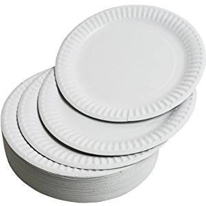 Paper Plates 15cm / 6 Pack of 100, Disposable Paper Plates, Disposable Party Plates for Hot & Cold Food, Biodegradable Plates for Birthday Parties, Christmas Party, Crafts Paper Plates, Kid's Parties