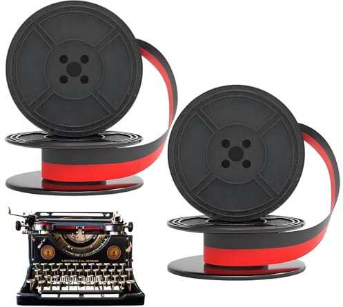 GUOYOU 2 Paar Universal Schreibmaschinenband Schwarz Rot Farbband Doppelspule Vintage Schreibmaschine Farbband Kompatibel mit den meisten Schreibmaschinen für Büro und Zuhause