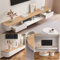 TV Schrank hängend braun 200cm Holz TV Wandschrank TV Lowboard TV Schrank, Entertainment Aufbewahrung TV Mediensteuerung TV Hängeboard Geeignet für Wohnzimmer Schlafzimmer (braun-B, 300cm/118.1in)