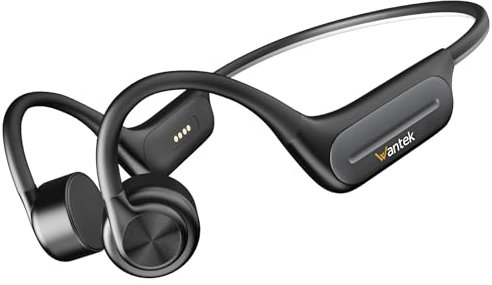 Wantek Auriculares con Sonido óseo Bluetooth 5.3,Auriculares Abiertos para Nadar,32 GB de Memoria MP3,inalámbricos Deportivos,IP68 Resistentes al Agua Nadar,para Correr,Ciclismo,Senderismo