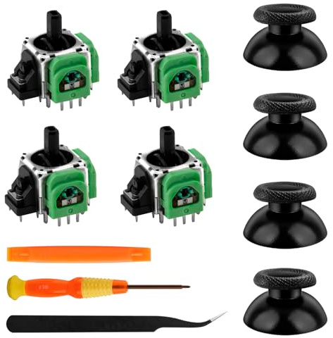 TOMSIN TMR Lot de 4 joysticks électromagnétiques de rechange pour manette de PlayStation 5, kit de réparation anti-dérive pour manette de PS5 (vert)