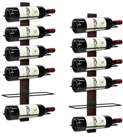AGJIDSO Weinregal Flaschenregal,12 Bottiglie Metall Schwarz Wandmontage Aufbewahrungsregal aus Weinregal Flaschenregal Wandregal Hängeregal