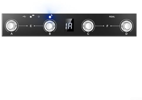 URPIZY Wireless für MIDI Fußschalter Controller für Musiker 4 Tasten Design USB Kompatibel Wiederaufladbar Unterstützt App-Steuerung Kompakt 22x5x4CM Schwarz Für Bühne und Studio