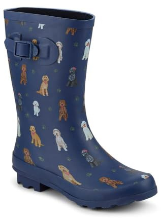 Pavers Waterproof Dog Wellies - Navy Multi Size 4