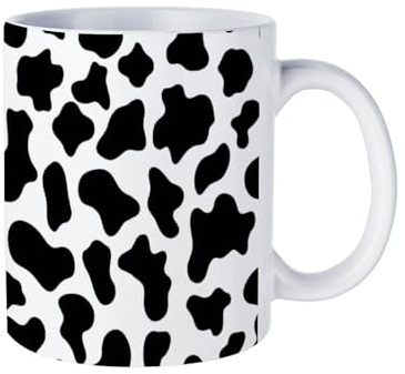 Ceramic Mug - Cow Print, 11Oz Perfect for Coffee, Tea, Latte, Hot Cocoa - Microwaveable Dishwasher Safe