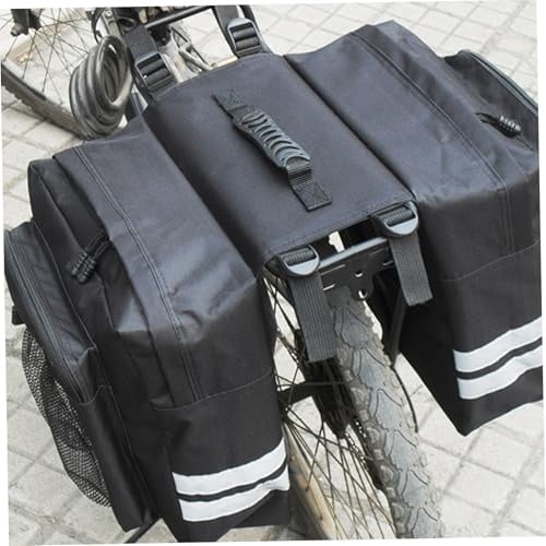 Fahrrad-Satteltasche, 30 l, großes Fassungsvermögen, Fahrradträgertasche, wasserdicht, doppelseitiger hinterer Korb, mehrere Taschen, doppelter Reißverschluss für Fahrradzubehör, Dekoration