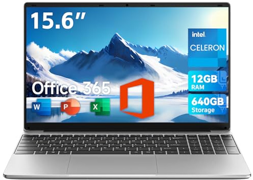 jumper Laptop 15,6 Zoll FHD Display, 12 GB RAM 640 GB ROM, Office 365, Prozessor 5205U Notebook, Akku 38 Wh, Zwei Stereo-Lautsprecher, USB 3.0, Typ-C, Digitale Tastatur