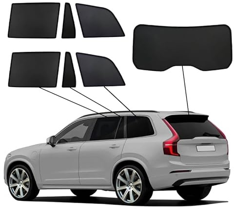 SunClip Sicht- & Sonnenschutz kompatibel mit Volvo XC90 II 2015-, Schwarz | kompatibel mit Volvo XC90 II 2015-