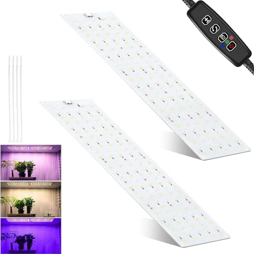 2Stück Pflanzenlampe LED Vollspektrum, 270 LEDs Pflanzenlicht mit Zeitschaltuhr