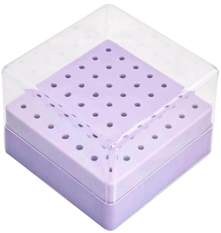 Husoiuy Scatola Porta Frese per Trapano Unghie,Contenitore Portatile Con Coperchio Trasparente - Scatola Espositiva Per Utensili Unghie,Per Principianti Appassionati Famiglia Amici Uso Personale